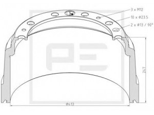 PE Automotive 126.006-00A stabdžių būgnas
000320392, 000360568, 00320392