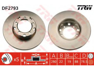 TRW DF2793 stabdžių diskas 
 Dviratė transporto priemonės -> Stabdžių sistema -> Stabdžių diskai / priedai
6014200172, 6014200372, 6014210312