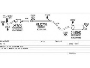 MTS C310170007089 išmetimo sistema 
 Išmetimo sistema -> Išmetimo sistema, visa