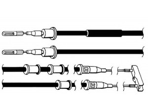 CEF OP02159 trosas, stovėjimo stabdys 
 Stabdžių sistema -> Valdymo svirtys/trosai
522585, 522595, 90334462, 90374902