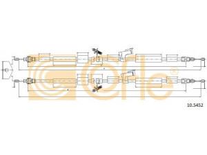 COFLE 10.5452 trosas, stovėjimo stabdys 
 Stabdžių sistema -> Valdymo svirtys/trosai
1501658, 1540884, 1707759, 8V412A603AD