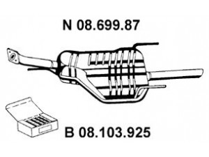 EBERSPÄCHER 08.699.87 galinis duslintuvas 
 Išmetimo sistema -> Duslintuvas
58 52 117, 58 52 465