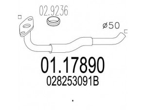 MTS 01.17890 išleidimo kolektorius 
 Išmetimo sistema -> Išmetimo vamzdžiai
028253091B