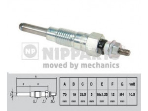 NIPPARTS J5711004 kaitinimo žvakė 
 Kibirkšties / kaitinamasis uždegimas -> Kaitinimo kaištis
11065-T8200, 11065-T8202