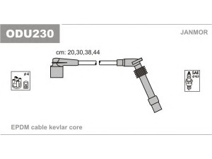 JANMOR ODU230 uždegimo laido komplektas 
 Kibirkšties / kaitinamasis uždegimas -> Uždegimo laidai/jungtys
1612543, 1612591, 1612592, 1612608