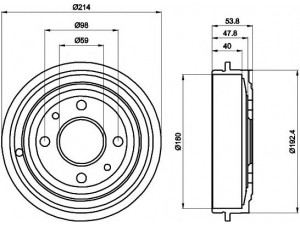HELLA PAGID 8DT 355 300-081 stabdžių būgnas 
 Stabdžių sistema -> Būgninis stabdys -> Stabdžių būgnas
46819776, 51863509, 51863510, 7599325