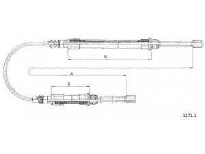 CABOR 1171.1 trosas, stovėjimo stabdys 
 Stabdžių sistema -> Valdymo svirtys/trosai
4450938, 483476, ZF4450938, 4450938