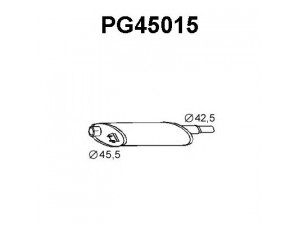 VENEPORTE PG45015 priekinis duslintuvas 
 Išmetimo sistema -> Duslintuvas
172057, 172072, 172123, 172124
