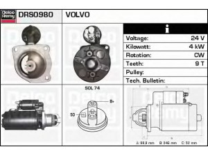 DELCO REMY DRS0980 starteris 
 Elektros įranga -> Starterio sistema -> Starteris
1676822, 465604, 466772, 5001784