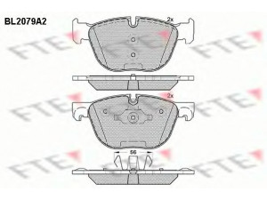 FTE BL2079A2 stabdžių trinkelių rinkinys, diskinis stabdys 
 Techninės priežiūros dalys -> Papildomas remontas
34 11 4 074 370, 34 11 6 778 401