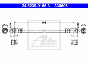 ATE 24.5239-0165.3 stabdžių žarnelė 
 Stabdžių sistema -> Stabdžių žarnelės
4806 K8, 77 00 416 273