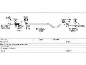 MTS C260641009753 išmetimo sistema 
 Išmetimo sistema -> Išmetimo sistema, visa
