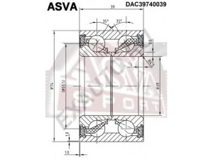ASVA DAC39740039 rato guolis 
 Ašies montavimas/vairavimo mechanizmas/ratai -> Rato stebulė/montavimas -> Rato guolis