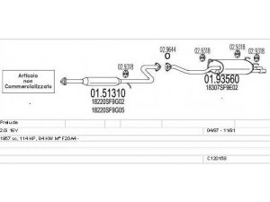 MTS C120158008646 išmetimo sistema 
 Išmetimo sistema -> Išmetimo sistema, visa