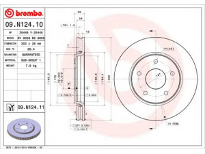 BREMBO 09.N124.11 stabdžių diskas 
 Dviratė transporto priemonės -> Stabdžių sistema -> Stabdžių diskai / priedai
4721933AB, 4721995AA, 4779783AA