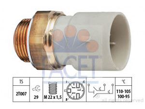 FACET 7.5689 temperatūros jungiklis, radiatoriaus ventiliatorius 
 Aušinimo sistema -> Siuntimo blokas, aušinimo skysčio temperatūra
13 41 025, 90 339 408