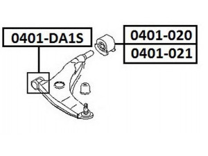 ASVA 0401-DA1S valdymo svirties/išilginių svirčių įvorė 
 Ašies montavimas/vairavimo mechanizmas/ratai -> Valdymo svirtis/pasukamosios svirties sujungimas -> Montavimas/sutvirtinimas
MR198168, MR916134, MR916133, MR911570