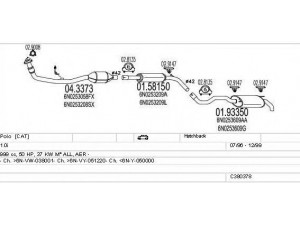 MTS C380378003239 išmetimo sistema 
 Išmetimo sistema -> Išmetimo sistema, visa