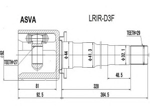 ASVA LRIR-D3F jungčių komplektas, kardaninis velenas 
 Ratų pavara -> Sujungimai/komplektas
TDB500080