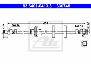 ATE 83.6401-0413.3 stabdžių žarnelė 
 Stabdžių sistema -> Stabdžių žarnelės
46454003, 46784455