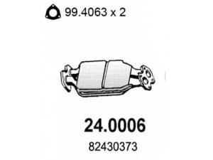 ASSO 24.0006 katalizatoriaus keitiklis 
 Išmetimo sistema -> Katalizatoriaus keitiklis
82424702, 82430373