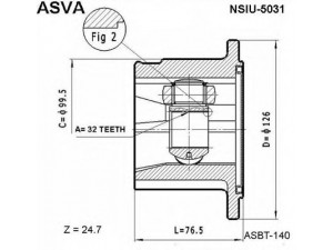 ASVA NSIU-5031 jungčių komplektas, kardaninis velenas 
 Ratų pavara -> Sujungimai/komplektas
39711-0F000, 39711-7F000