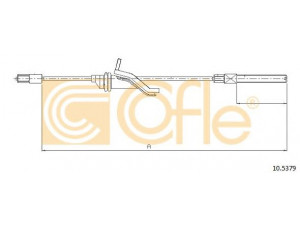 COFLE 10.5379 trosas, stovėjimo stabdys 
 Stabdžių sistema -> Valdymo svirtys/trosai
1676740, 3M512853CC