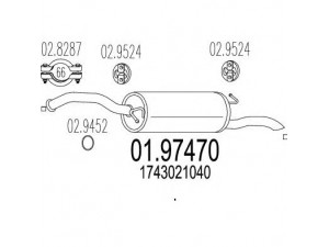MTS 01.97470 galinis duslintuvas 
 Išmetimo sistema -> Duslintuvas
1743021040