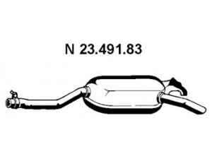 EBERSPÄCHER 23.491.83 galinis duslintuvas 
 Išmetimo sistema -> Duslintuvas
124 490 34 15, 124 491 86 01