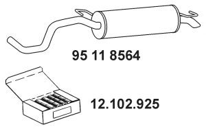 EBERSPÄCHER 95 11 8564 galinis duslintuvas 
 Išmetimo sistema -> Duslintuvas
1J5.253.609 E, 1J5.253.609 AA, 1J5.253.609 AC