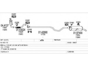 MTS C260198006097 išmetimo sistema 
 Išmetimo sistema -> Išmetimo sistema, visa