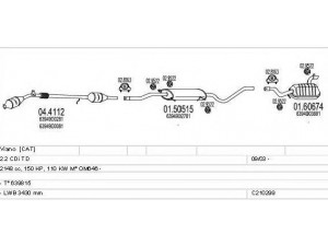 MTS C210299004440 išmetimo sistema 
 Išmetimo sistema -> Išmetimo sistema, visa