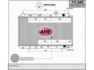 AHE 111.045 radiatorius, variklio aušinimas 
 Aušinimo sistema -> Radiatorius/alyvos aušintuvas -> Radiatorius/dalys
19010P3F014