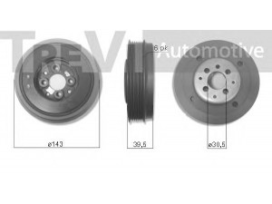 TREVI AUTOMOTIVE PC1070 skriemulys, alkūninis velenas 
 Diržinė pavara -> Dirželio skriemulys
038105243K, 038105243K, 038105243K