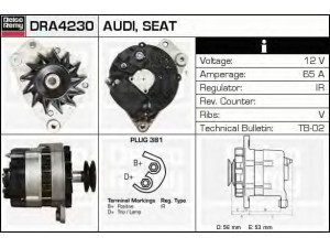 DELCO REMY DRA4230 kintamosios srovės generatorius 
 Elektros įranga -> Kint. sr. generatorius/dalys -> Kintamosios srovės generatorius
026903015A, 026903015E, 026903015EX