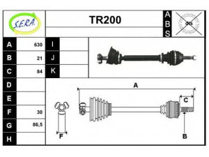 SERA TR200 kardaninis velenas 
 Ratų pavara -> Kardaninis velenas
7700109025, 7700684344, 7700747826