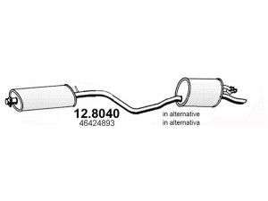 ASSO 12.8040 vidurinis / galinis duslintuvas 
 Išmetimo sistema -> Duslintuvas
46424893