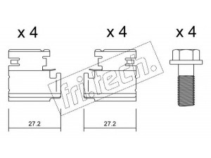 fri.tech. KIT.011 priedų komplektas, diskinių stabdžių trinkelės