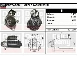 DELCO REMY DRS7420N starteris 
 Elektros įranga -> Starterio sistema -> Starteris
1202148, 55351630, 6202039, 90511467