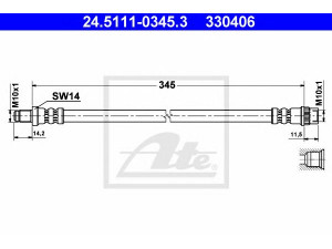 ATE 24.5111-0345.3 stabdžių žarnelė 
 Stabdžių sistema -> Stabdžių žarnelės
77 04 001 954