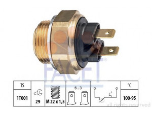 FACET 7.5019 temperatūros jungiklis, radiatoriaus ventiliatorius 
 Aušinimo sistema -> Siuntimo blokas, aušinimo skysčio temperatūra
6 104 435, 2108-38280-100, 13 41 002