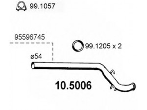 ASSO 10.5006 išleidimo kolektorius 
 Išmetimo sistema -> Išmetimo vamzdžiai
95572140, 95596745, 95596746