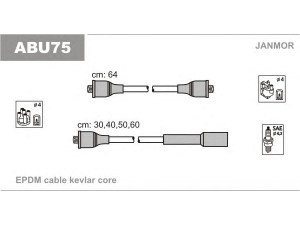 JANMOR ABU75 uždegimo laido komplektas 
 Kibirkšties / kaitinamasis uždegimas -> Uždegimo laidai/jungtys
037 905 409 D, 037905409D