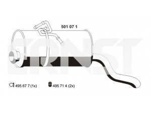 ERNST 501071 galinis duslintuvas 
 Išmetimo sistema -> Duslintuvas
1726 W8