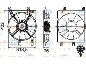 HELLA 8EW 351 026-281 ventiliatorius, radiatoriaus 
 Aušinimo sistema -> Oro aušinimas
5484572