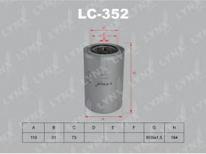 LYNXauto LC-352 alyvos filtras
ME088532, ME240391