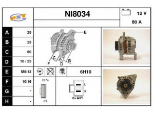 SNRA NI8034 kintamosios srovės generatorius
A2T14694, 2310035F10
