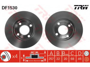 TRW DF1530 stabdžių diskas 
 Dviratė transporto priemonės -> Stabdžių sistema -> Stabdžių diskai / priedai
431615301A, 431615301AV, 431615301AX