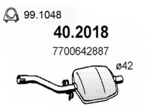 ASSO 40.2018 priekinis duslintuvas 
 Išmetimo sistema -> Duslintuvas
7700642887