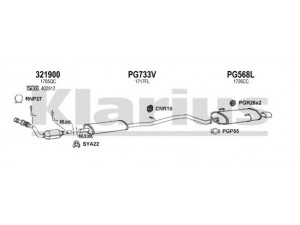 KLARIUS 630829U išmetimo sistema 
 Išmetimo sistema -> Išmetimo sistema, visa